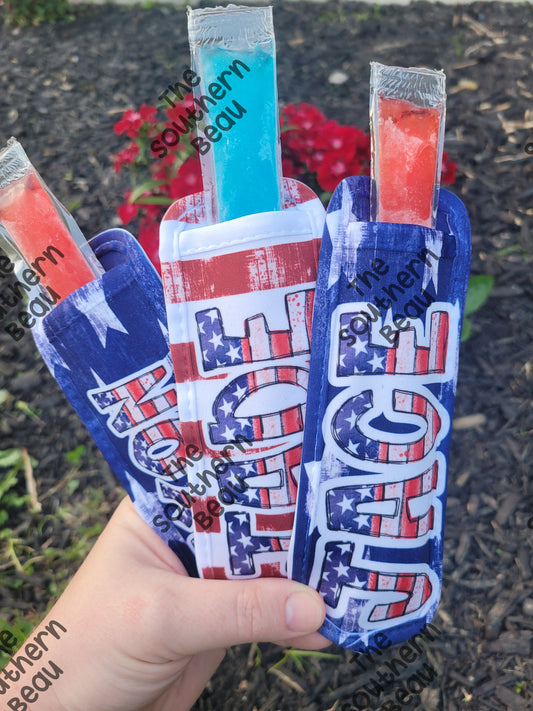 Red White and Blue Popsicle Koozie