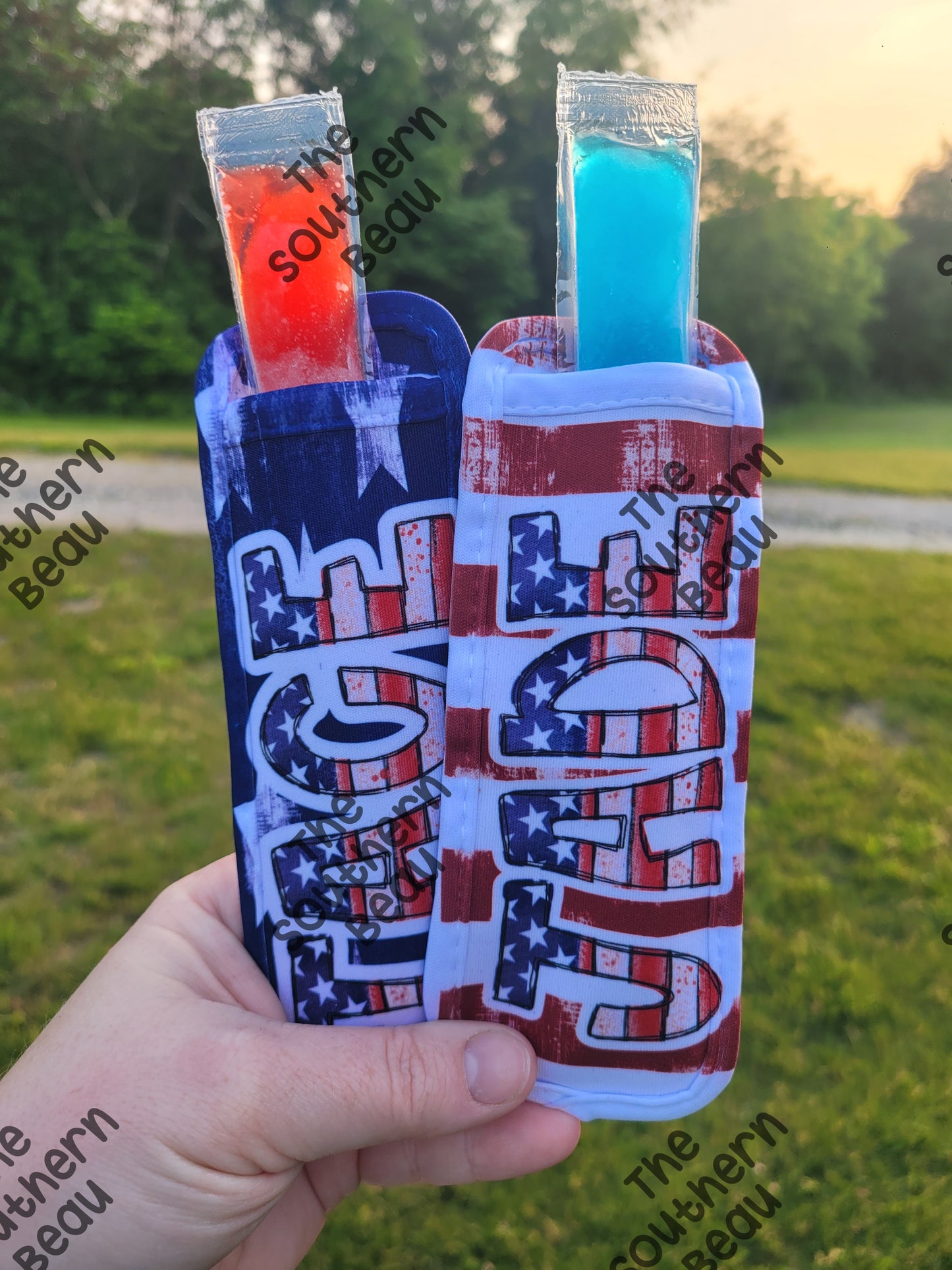 Red White and Blue Popsicle Koozie