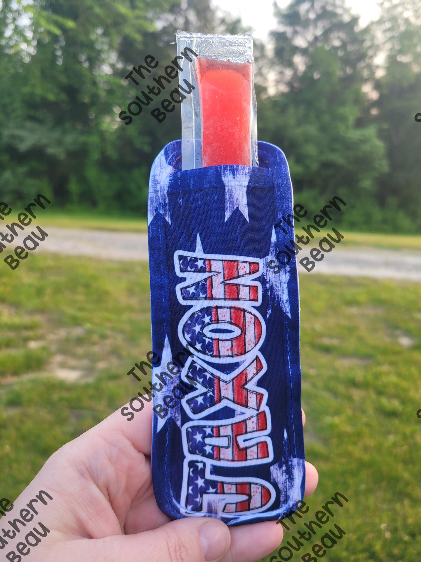 Red White and Blue Popsicle Koozie